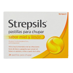 STREPSILS 24 PASTILLES À SUCER MIEL-CITRON